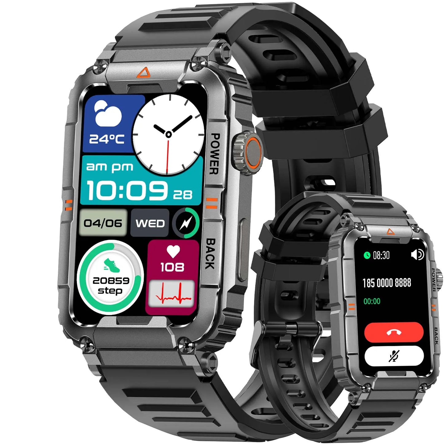 EIGIIS New Military Smart Watch 100+ Sports Modes Health Monitor Bluetooth Call IP67 Waterproof Men Women For IOS Android KR88