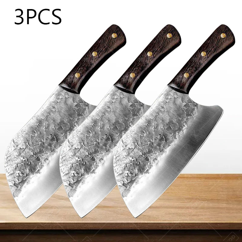 Professional Kitchen Knives Handmade Forged Chinese Knife Kitchen Slicing Meat Bone Traditional Kitchen Knives and Accessories