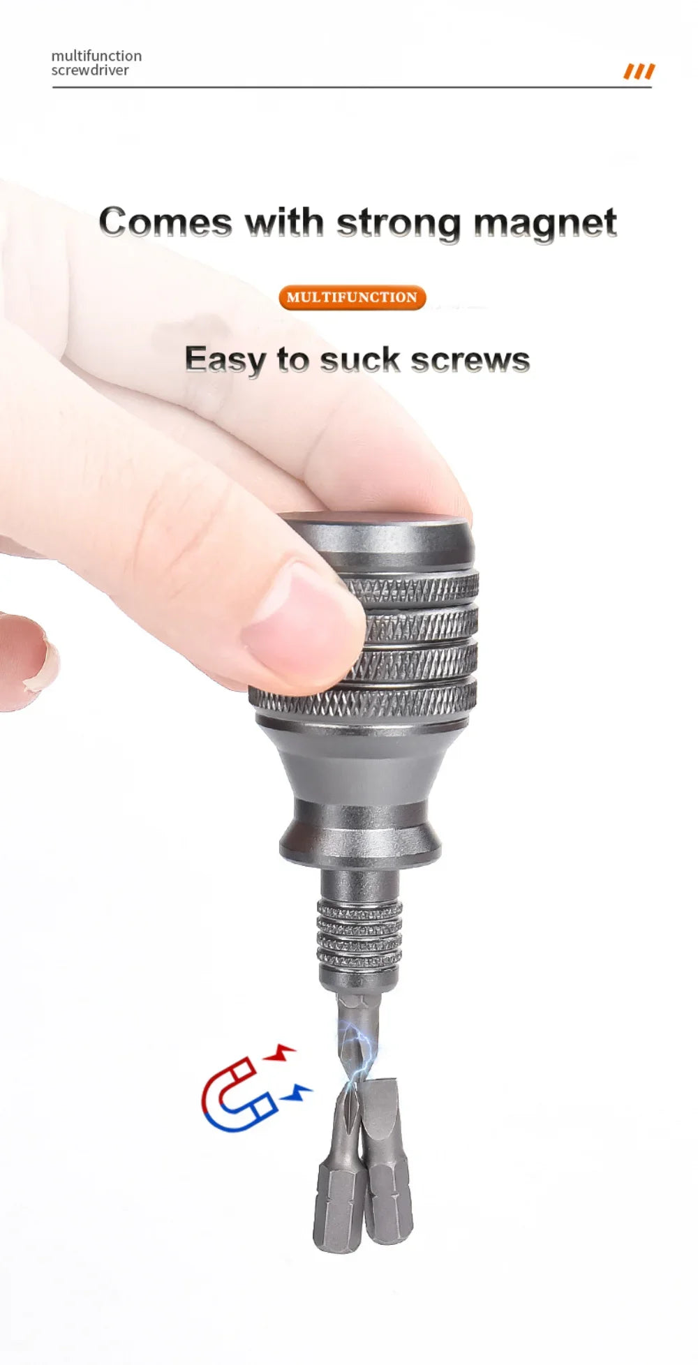 Precision 7 in 1 Mini Screwdriver Titanium Screwdrivers 1/4 Inch Magnetic Phillips Torx Screw Driver Bit Kit Home Repair Tool