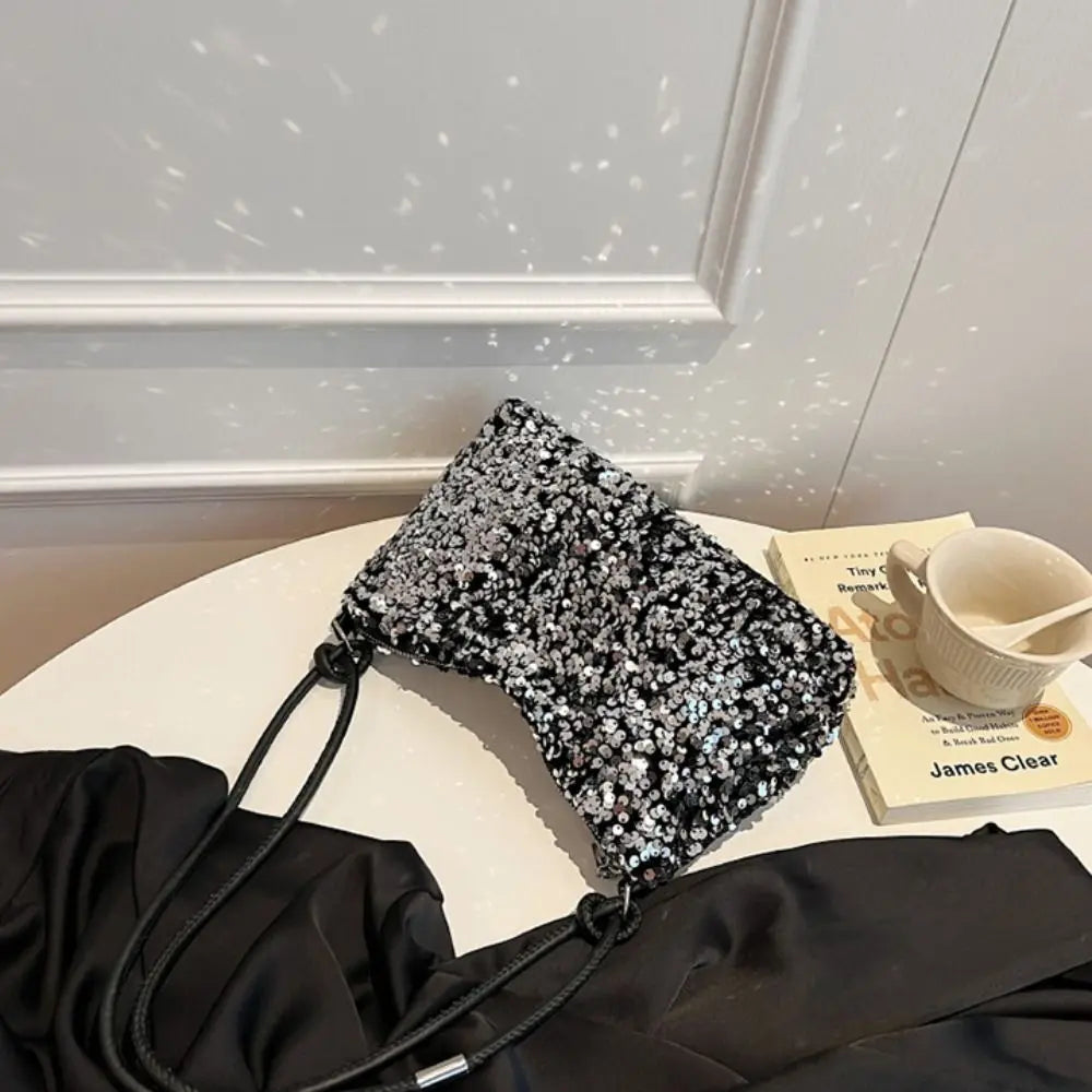 Solid Color Sequins Crossbody Bags Fashion INS Sequins Shoulder Bags Phone Purse Handbag Evening Clutch Bag Girl DIY