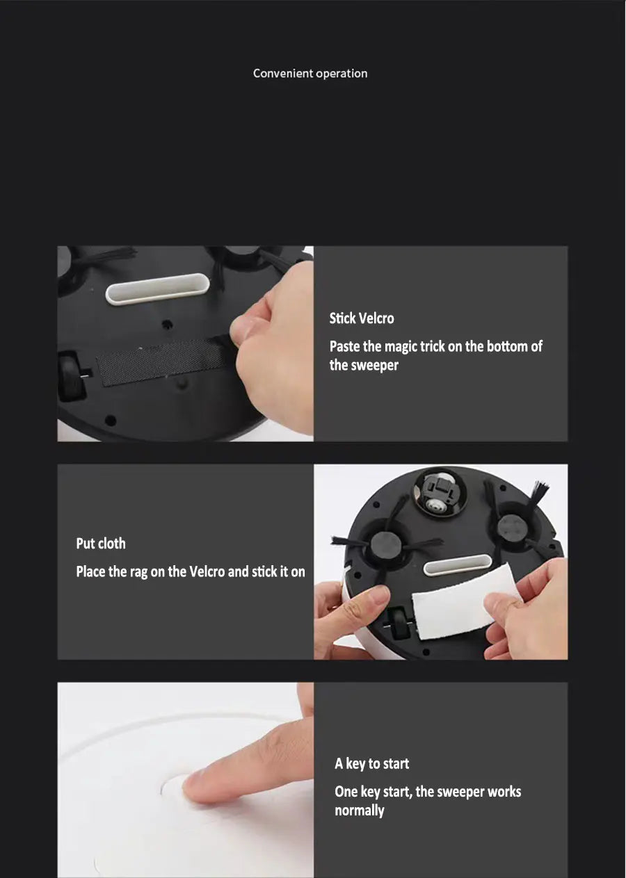 Smart Robot USB Sweeping Robot Vacuum Cleaner Mopping 3 In 1 Smart Wireless 1500Pa Dragging Cleaning Sweep Floor For Home Office