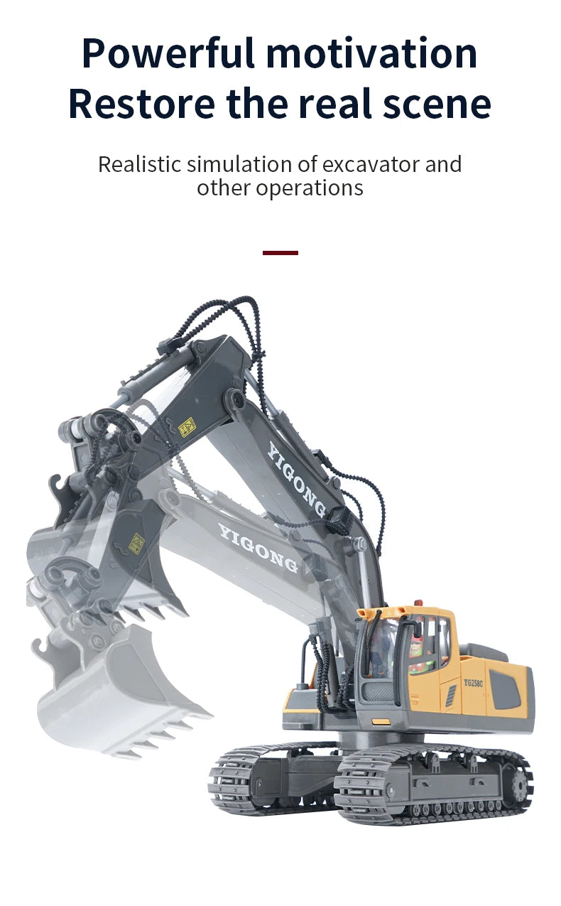RC Excavator 1:20 Remote Control Truck 2.4G RC Crawler Engineering Vehicle Truck Radio Control Children\'s Day Back to School