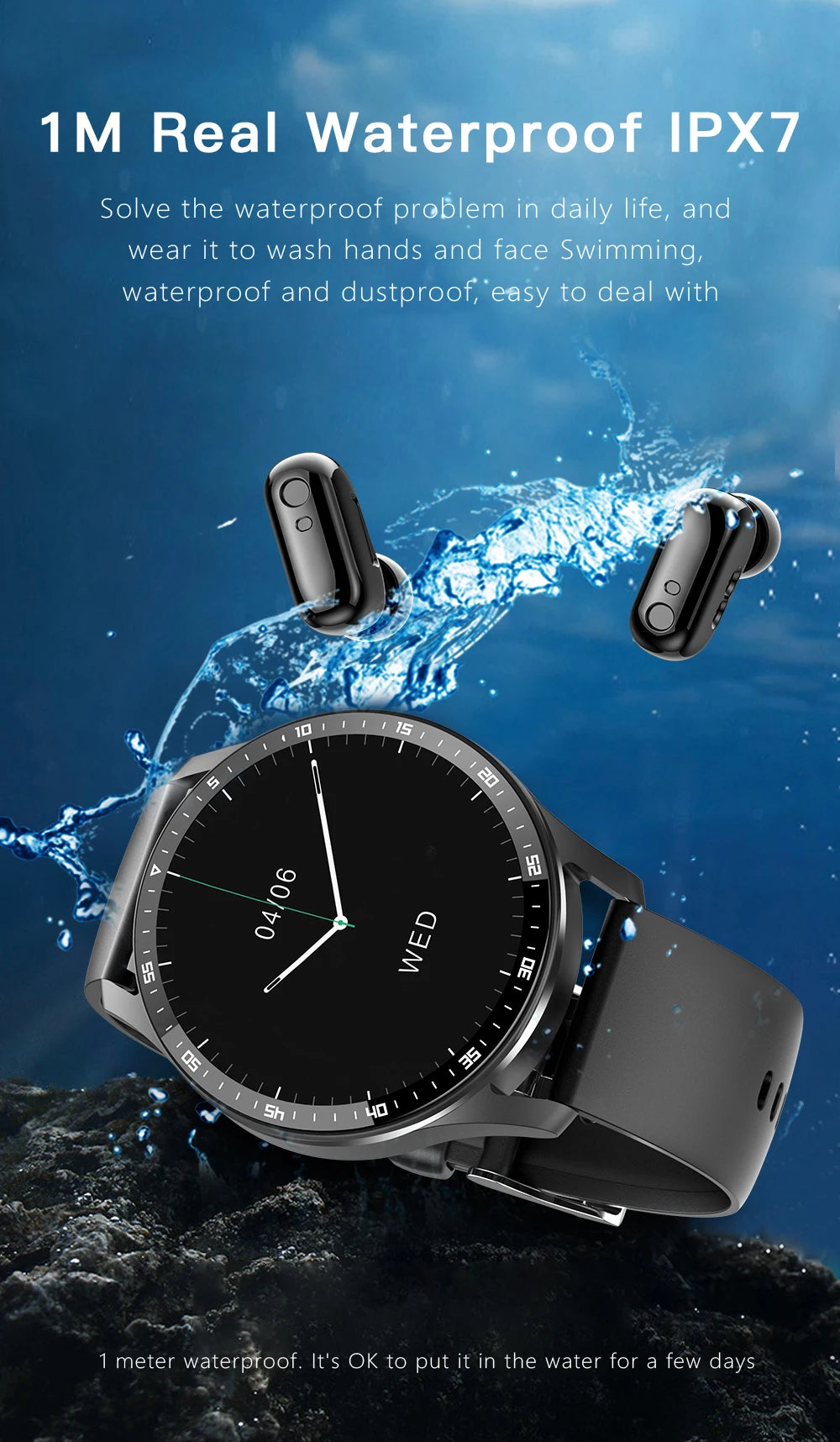 X10 Smart Watch Two In One TWS Wireless Bluetooth Call Headset Full-Touch Large Screen Heart Rate Monitor Sport Music Smartwatch