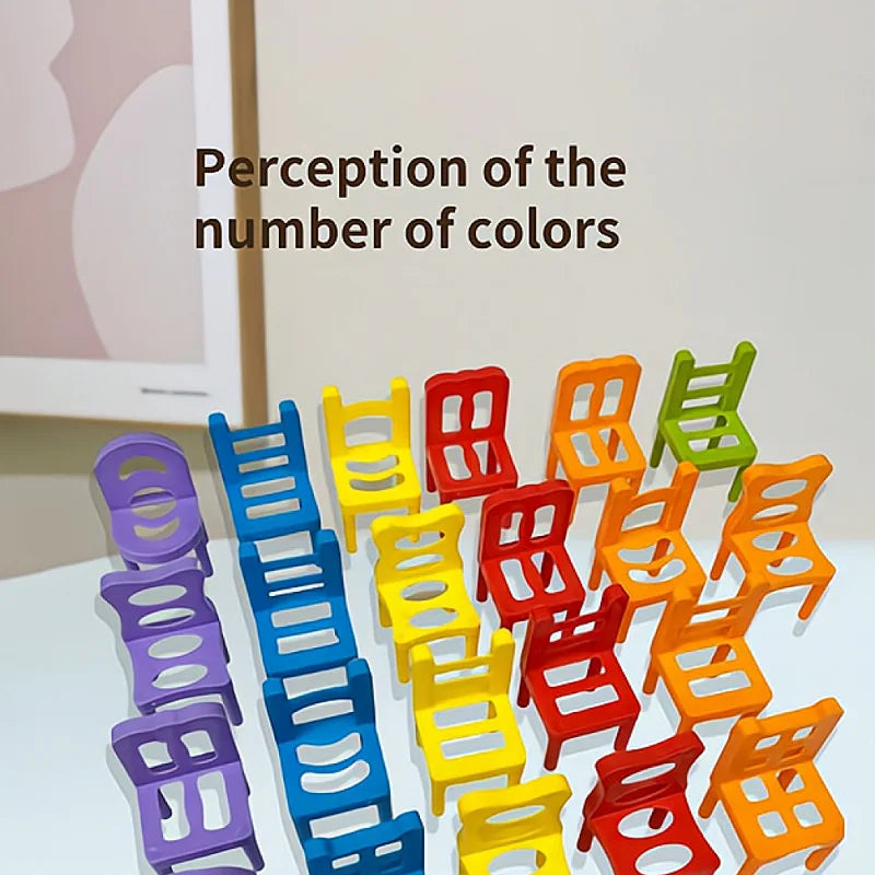 24-42pc children's puzzle folding chair toy parent-child interactive game for kids chair stack party game juego social games