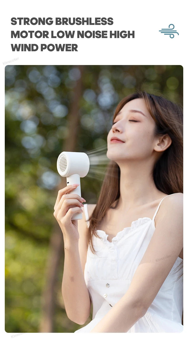 Mini High Speed Turbo Handheld Fan 100 Wind Speeds Adjustable with Digital Display 3000mAh Battery Operated Electric Eyelash Fan
