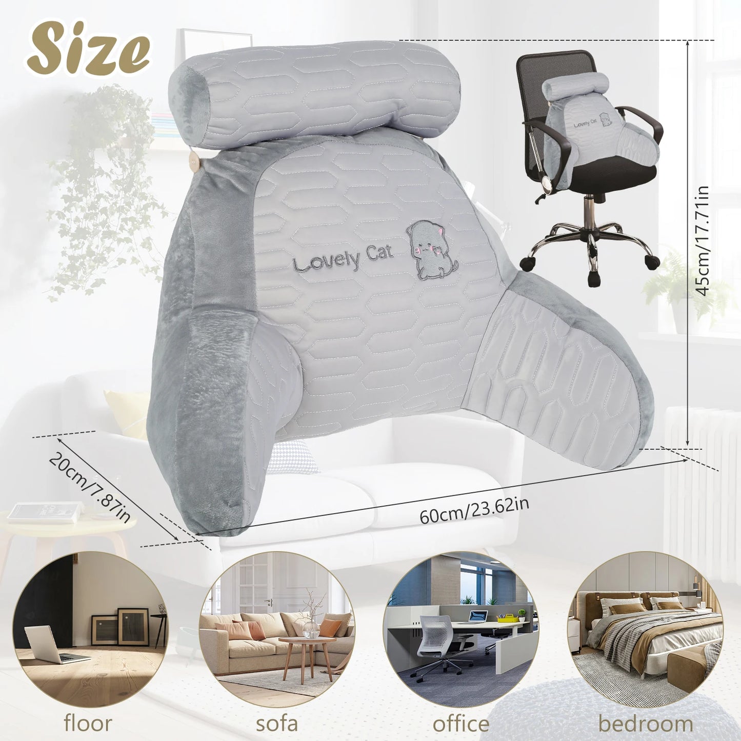 Triangular Reading Pillow Bedside Soft Large Backrest Waist Cushion Dormitory Bed Back Cushion Office Pillow Sofa Throw Pillows