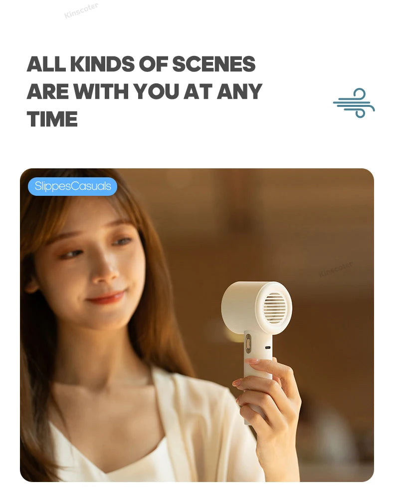 Mini High Speed Turbo Handheld Fan 100 Wind Speeds Adjustable with Digital Display 3000mAh Battery Operated Electric Eyelash Fan