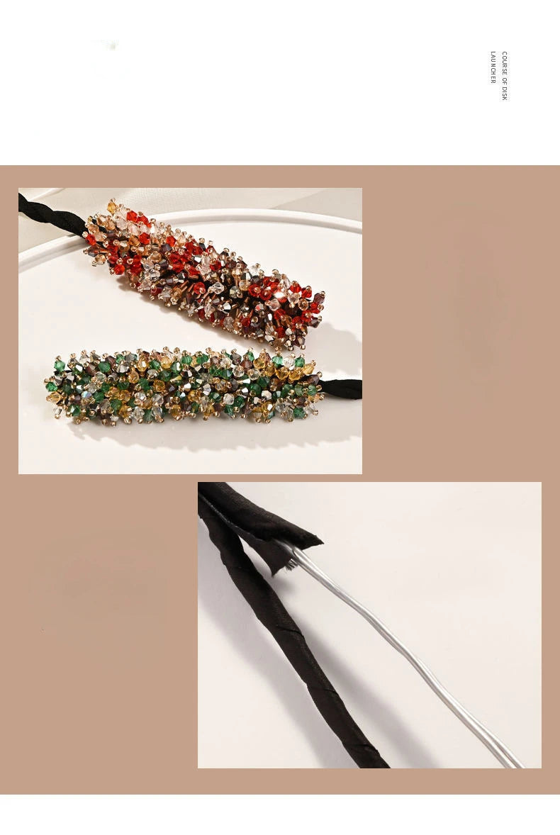 Korean Fashion Crystal Pearl Updo Hair Clips Elegant Braid Hair Barrettes Headwear Girls Women Hair Accessories