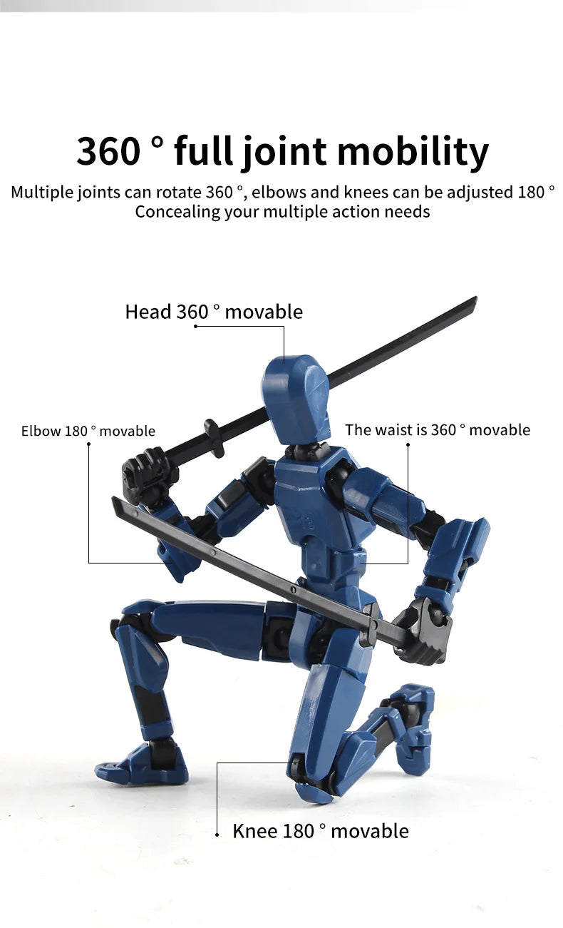 Lucky Robot 13 Action Figure, 3D Printed Multi-Jointed Movable Robot Action Figure, Dummy Robot 13 Action Figure for Kids Adults
