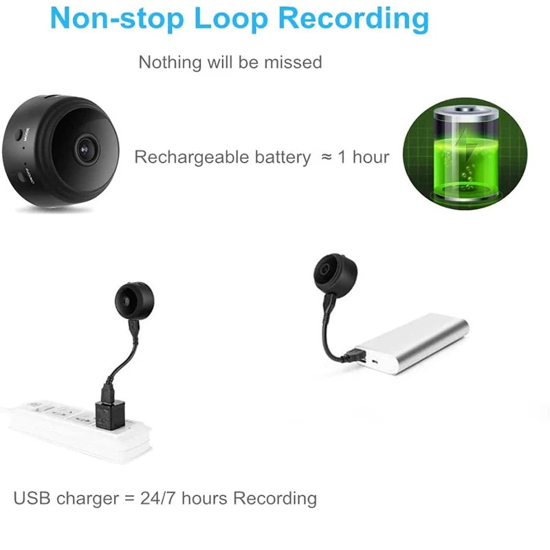 A9 WiFi Mini Camera Wireless WiFi Video Recorder Security Protection Camera Smart Home Monitoring Camera For Infants And Pets 