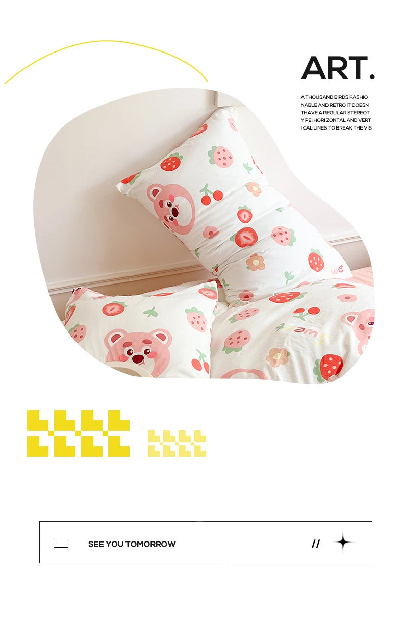 Ins Simple Flower Bed LinenTwin Full Queen King Size Bed Sheets Set Adults Kids Floral Bed Comforter Sets Bed Duvets Kawaii