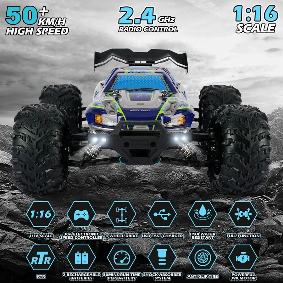 Super Brushless 80KM or 50KM/H 4WD RC Car With LED Remote Control Cars High Speed Drift Racing 4x4 Off Road Truck Kid Adult Toy