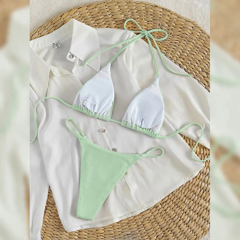 2025 New Bikini Set Pad Beach Triangle Swimwear Women XS-XL Maio Biquinis Swimsuit Tankini Femme Badpak Dames Mujer купальники