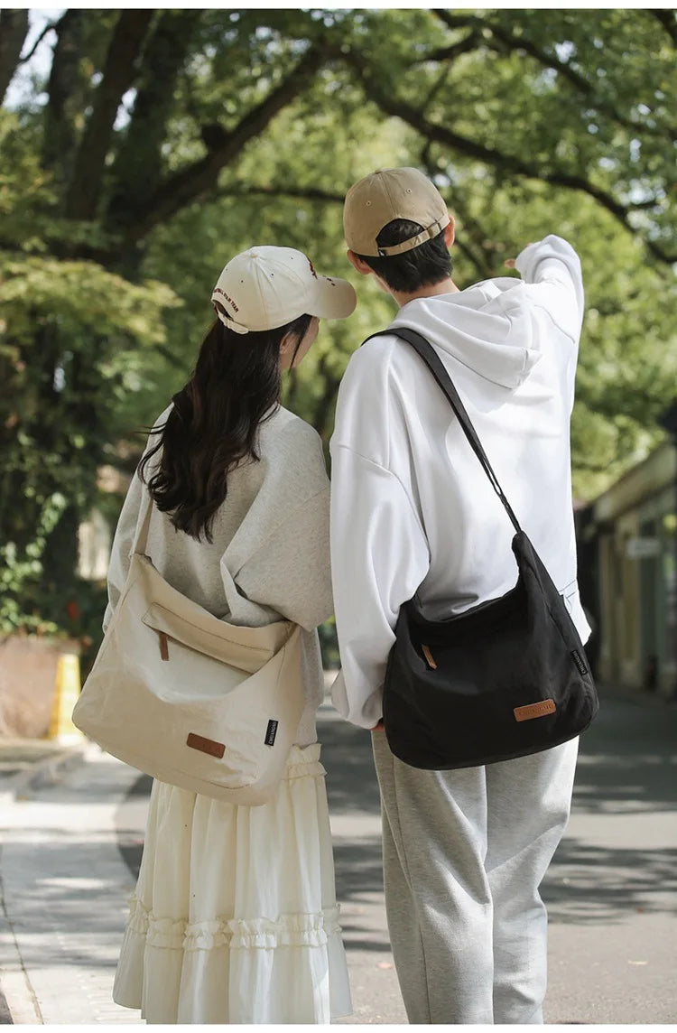 Japanese Women Men Shoulder Crossbody Bag Large Canvas Messenger Bags for Student 2024 Brand Book Bags Female Handbag Satchels