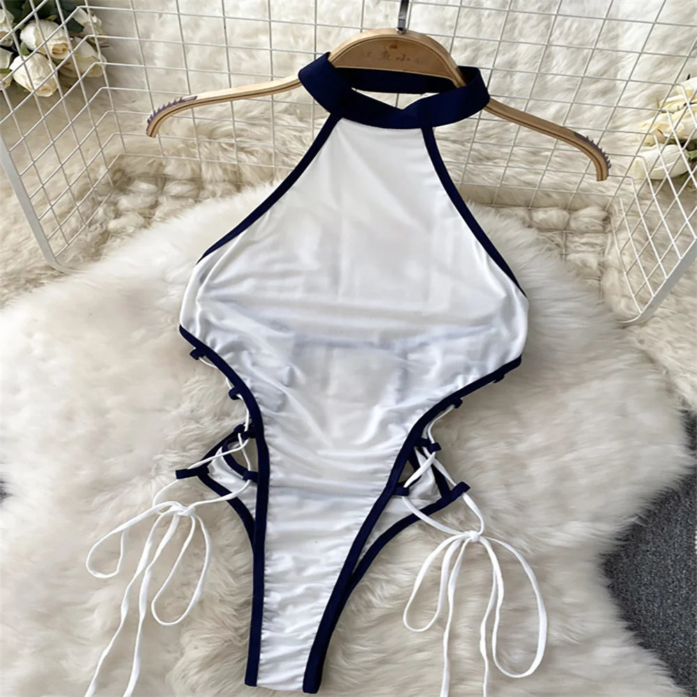 Girls Sexy Cute Japanese JK Uniform Mini Checkered Strap Skirt Off Shoulder High Waist Elastic Cosplay Dress Hot Sweet Pajama