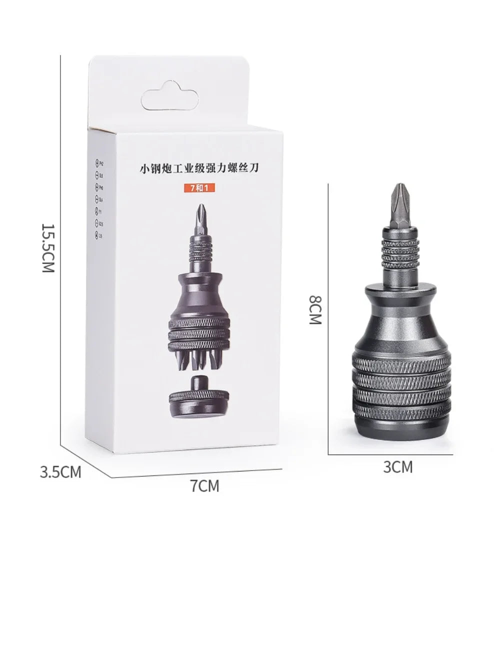 Precision 7 in 1 Mini Screwdriver Titanium Screwdrivers 1/4 Inch Magnetic Phillips Torx Screw Driver Bit Kit Home Repair Tool