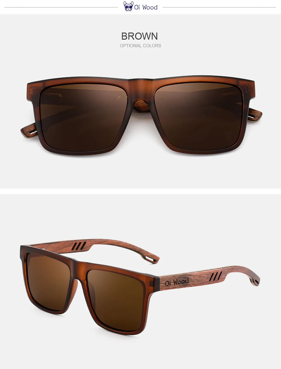 Oi Wood New High Quality Square Sunglasses For Men Polarized UV400 Fashion Sunglass Mirror Sport sun glasses Driving oculos