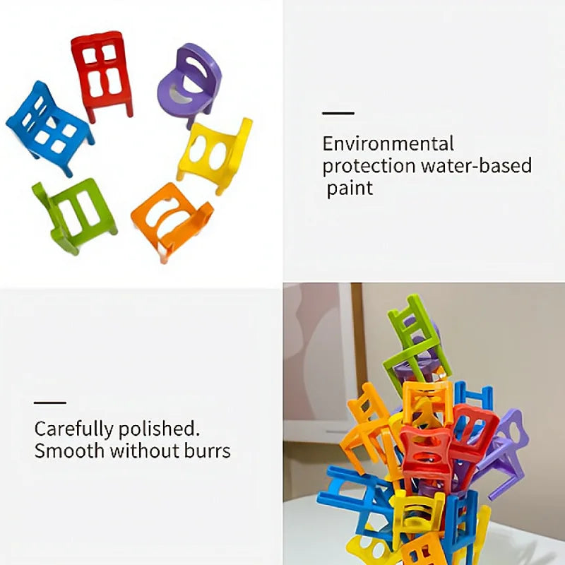 24-42pc children's puzzle folding chair toy parent-child interactive game for kids chair stack party game juego social games