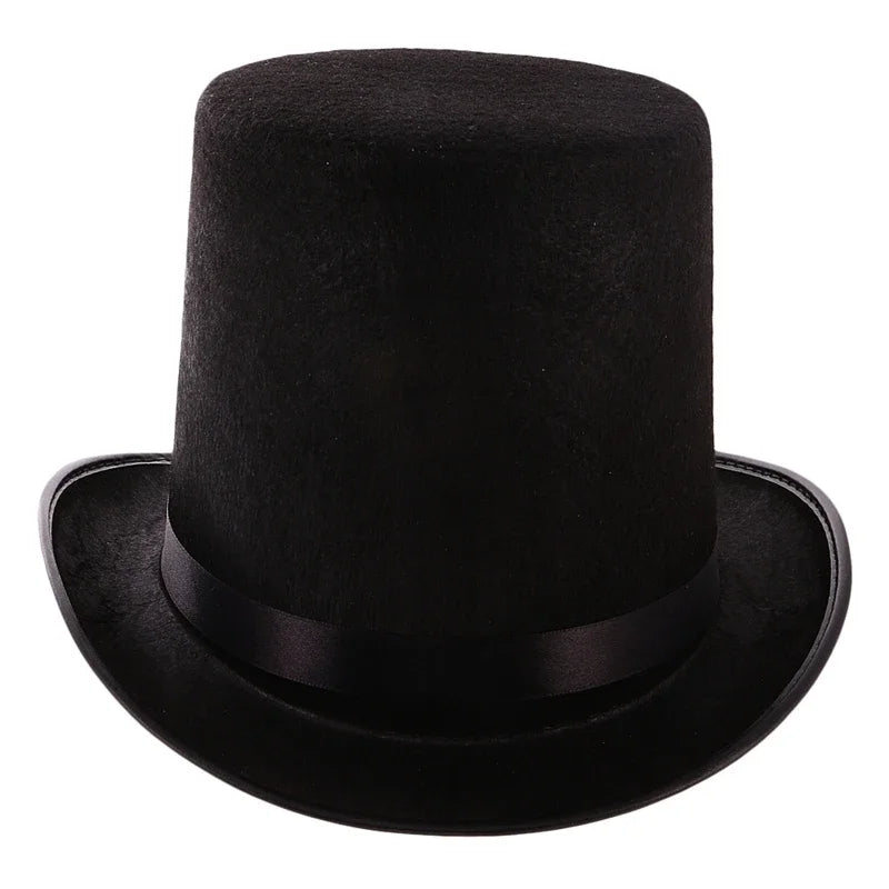 Felt Top Hat Magician Costume Cosplay Halloween Props Party Supplies Steampunk Circus Ringmaste Role for Play Men Women