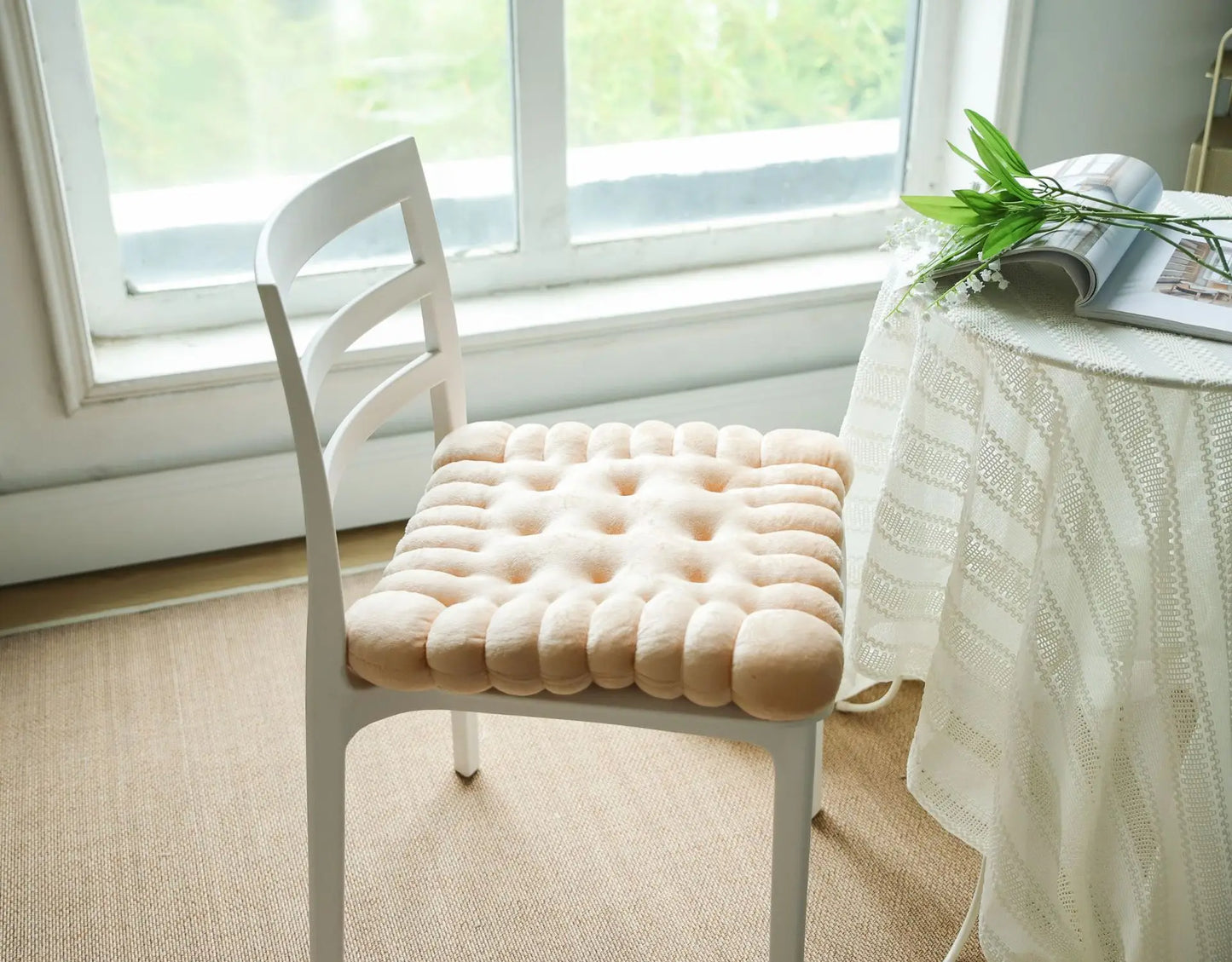 INS Cookie Biscuit Cushion Soft Cute Throw Pillow Square Circle Thicken Seat Decorative Flooring for Living Room Household Chair