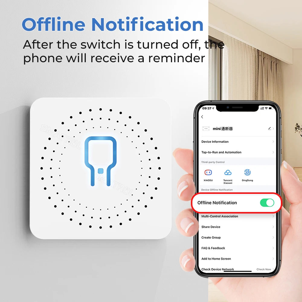 Smart Home Tuya Wifi Smart Switch with Energy Monitor 16A Mini Breaker Automation Module DIY 2Way Control Work with Alexa Google