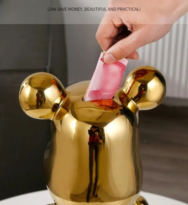 Aesthetic Bear Figure Ceramics Violent Bear Statue Animal Figurine Sculpture Decor Luxury Livingroom Decoration Desk Accessories
