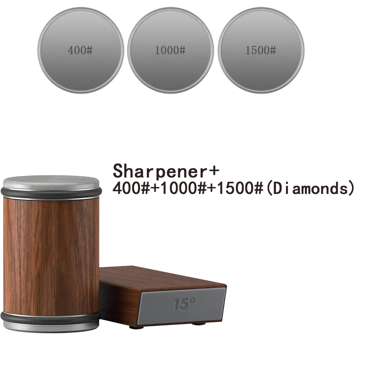 Rolling Knife Sharpener Magnetic Knife Holder Diamond Sharpening Stone with15and20 Degrees Angle Roller Kitchen Accessory set