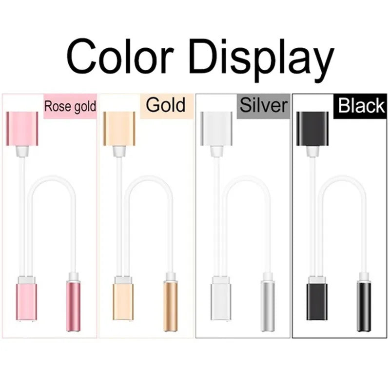 2 In 1 Lighting To 3.5mm Jack Headphone Aux Cable & Charging Splitter Adapter for IPhone 14 12 13 11 Pro Max Mini XS Converters