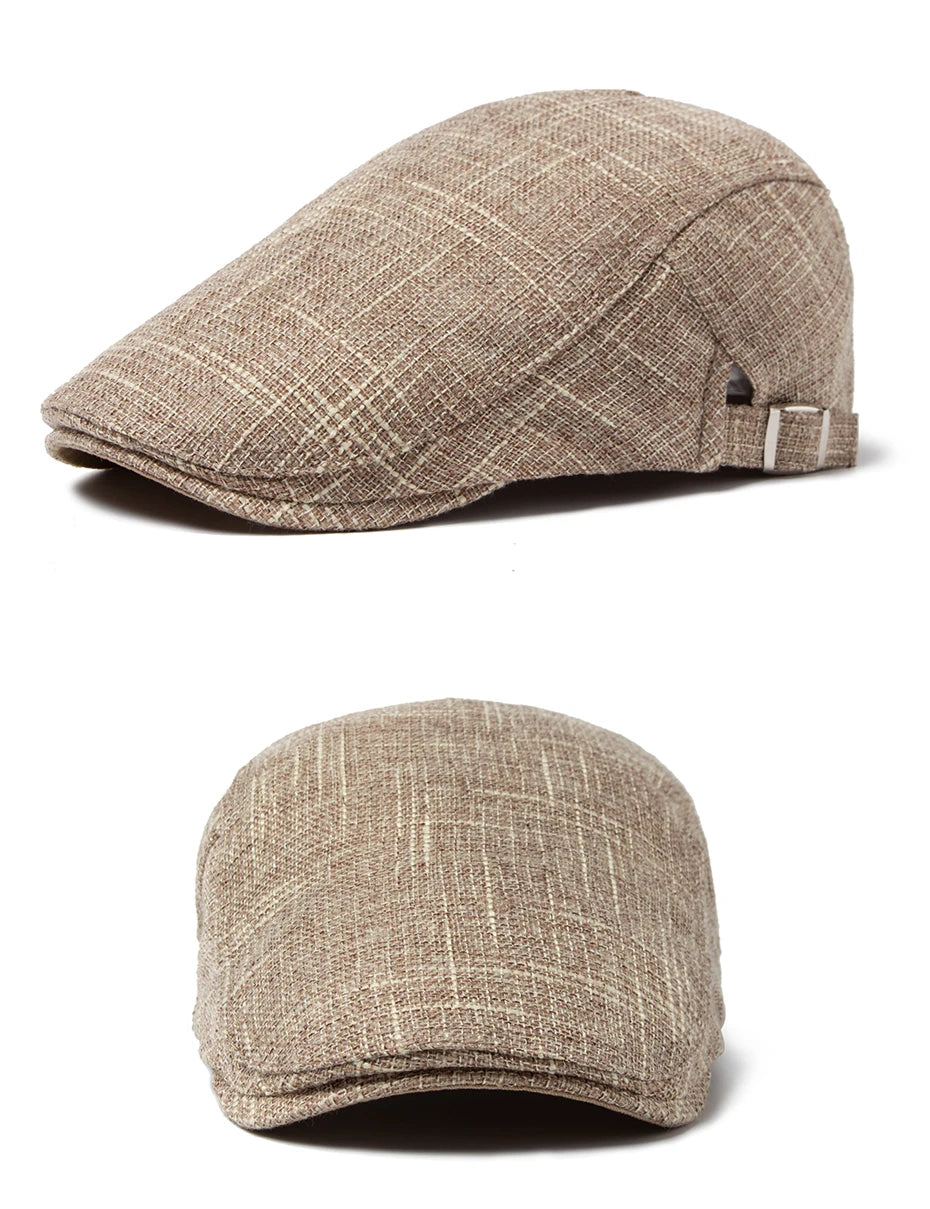 CNTANG 2024 New Men Beret Women Classic Vintage Linen Berets Summer Sun Visor Casual Duckbill Hats Newsboy Cap Unisex Adjustable
