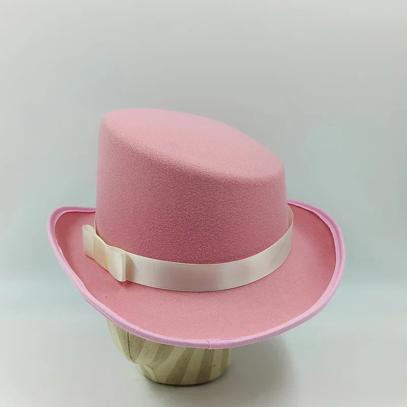 Fedoras Wool Magic high hat British black jazz top hat male court gentleman flat felt hat Webbing sombrero de copa británico