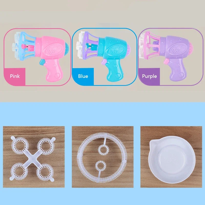 2 IN 1 Soap Bubbles Machine Bubble Gun Creative Bubble In Bubble Toys Blower Maker Outdoor Party Games Toys for Kids Boys Girls