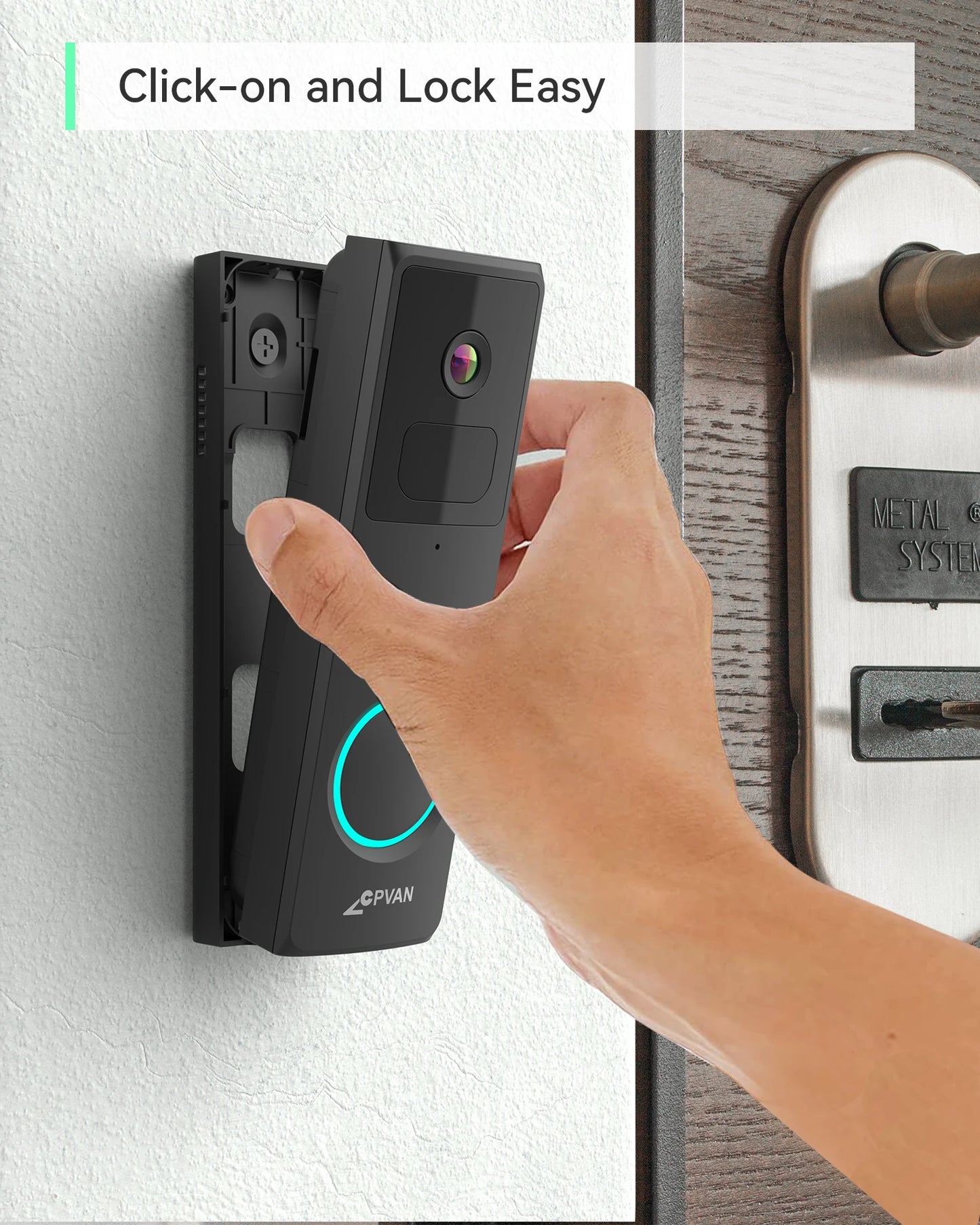 CPVAN Wireless 2.4G WiFi Video Doorbell 1080P HD Camera Door bell with AI Smart Waterproof Night Vision Security Camera DoorBell