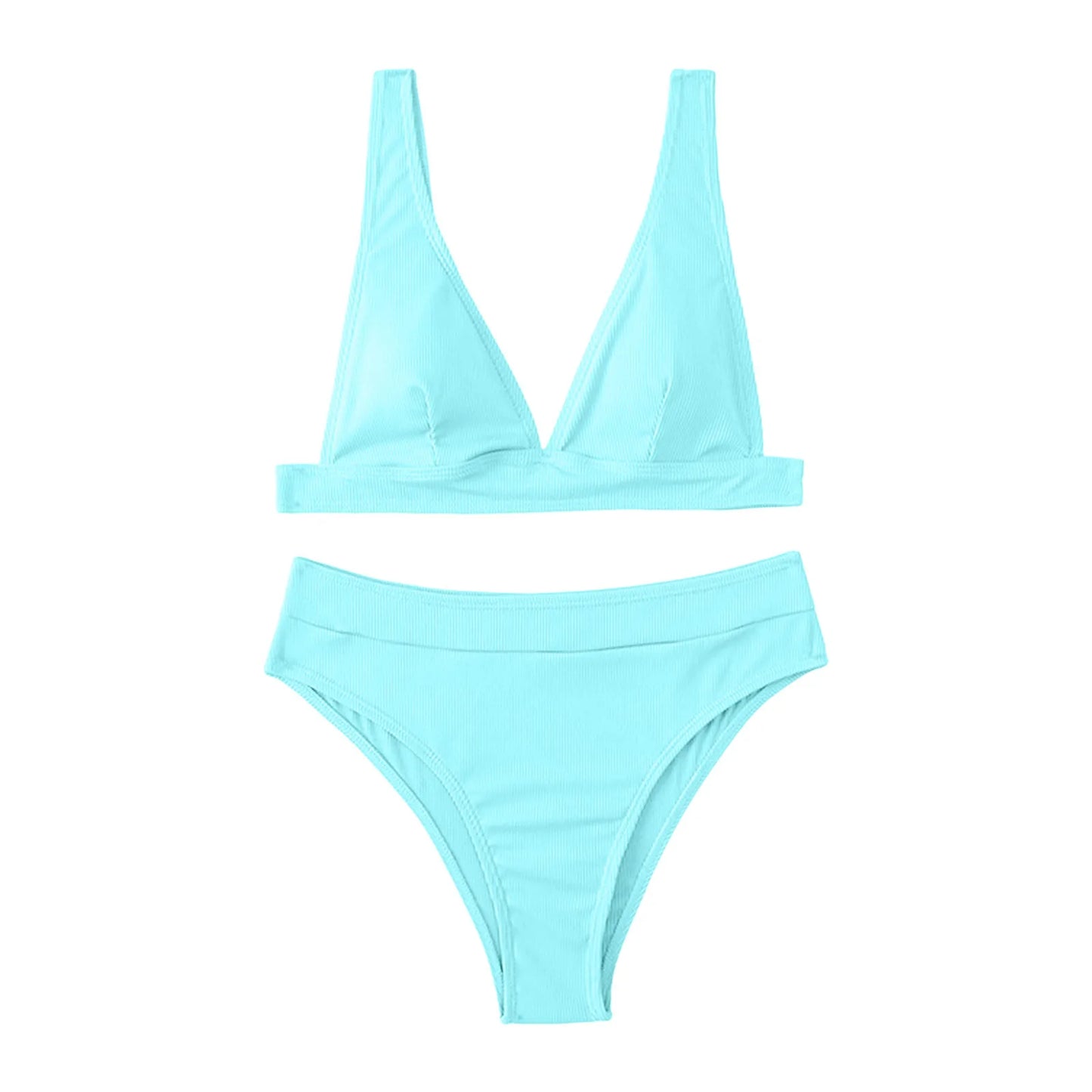 Women Swimwear Bikinis Soild Color Chest Paded Crop Tops And Shorts Brazilian Beach Wear 2 Piece Swimsuits For Women Biquini