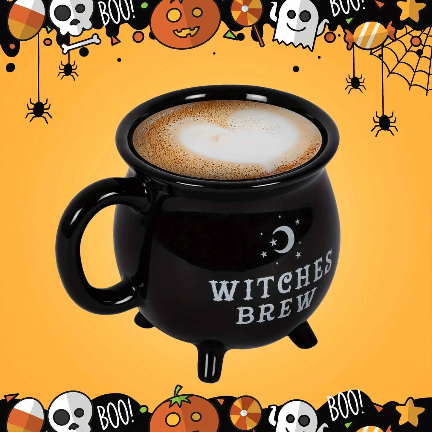 1pc Halloween Witches Brew Cauldron Coffee Mug Ceramic Coffee Cups 12 Oz Mug Ceramic Witchy Gifts Witch Decor Halloween Mug