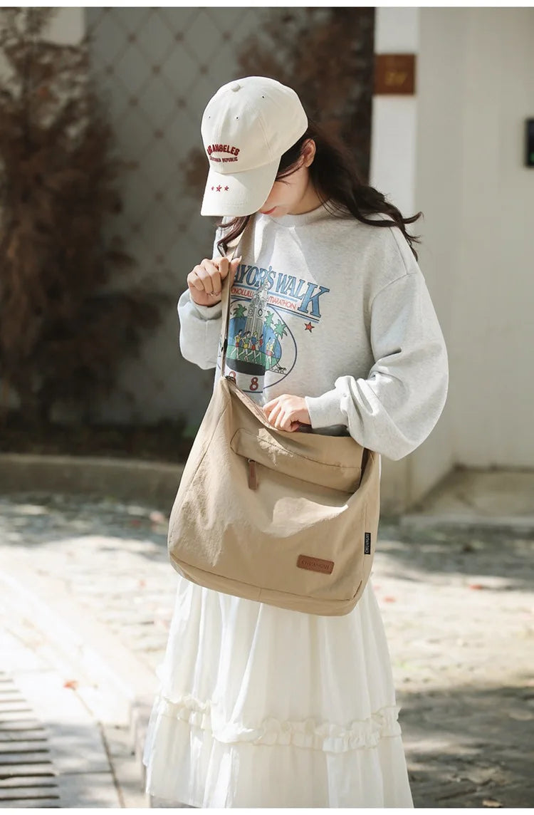 Japanese Women Men Shoulder Crossbody Bag Large Canvas Messenger Bags for Student 2024 Brand Book Bags Female Handbag Satchels