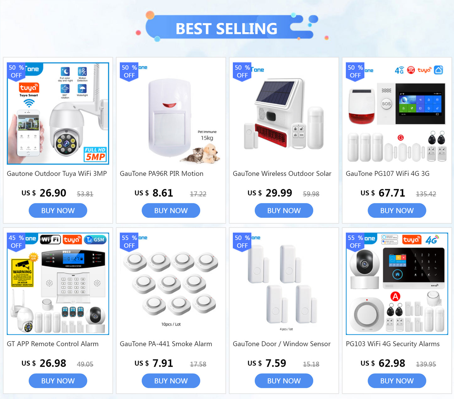 Tuya Smart 2G Alarm System for Home Burglar Security 433MHz WiFi GSM Alarm Wireless House App Control