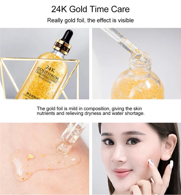 24k Gold Face Serum Brightening Skin Care Products Hyaluronic Acid Niacinamide Facial Nourish Smooth Care Beauty Health