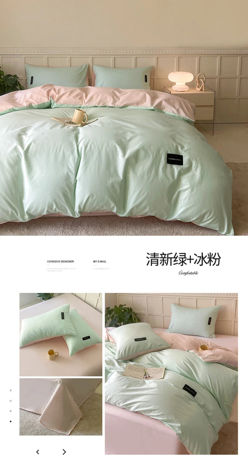 White Bedding Comforter Set with Pillowcase bed sheet Single Full Size Bed Linen Duvet Cover Set Queen/King Double Single Bed