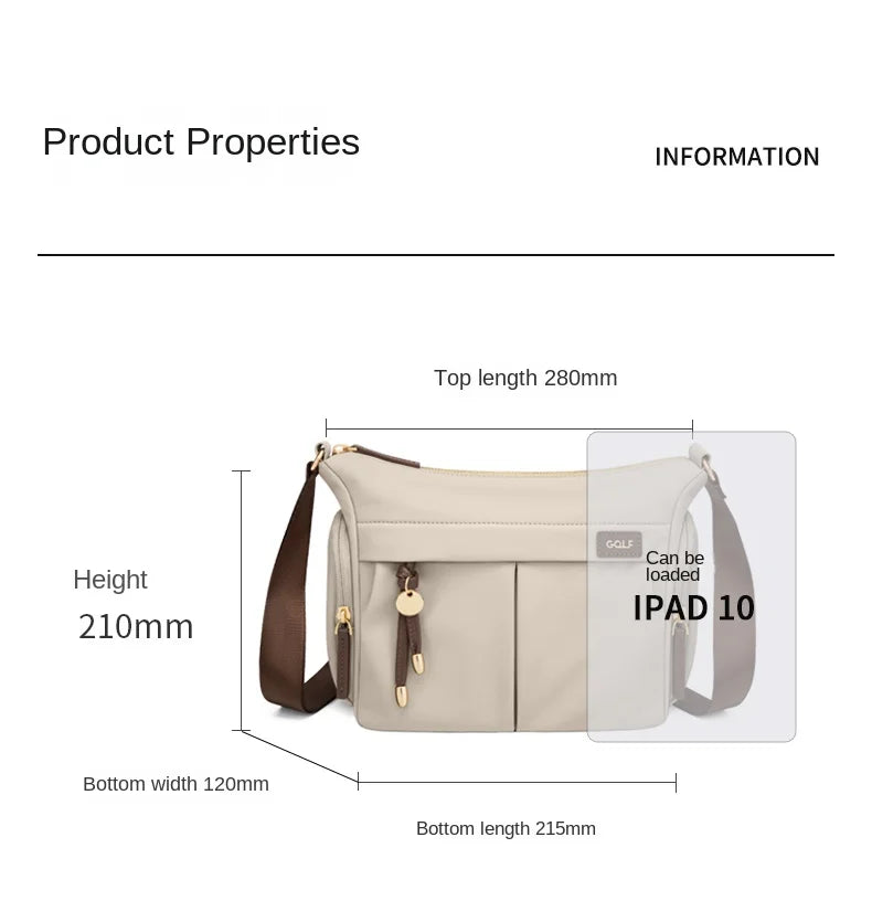 GOLF Crossbody Bag Women Nylon Womens Shoulder Bag Lady Bucket Mini Cross Body Purse Handbag New Fashion Square Bags 2024 Summer