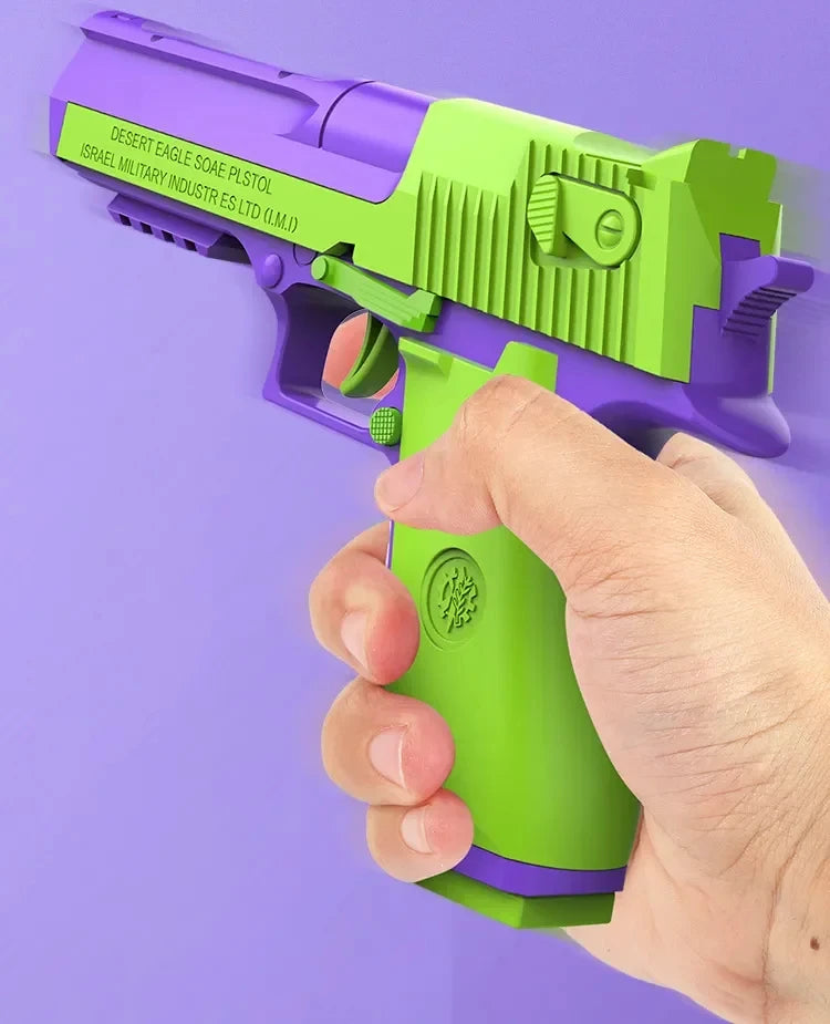 New Selling Carrot Gun 1911 Hand Grab toys Air-Hung Colt Model Decompression Continuous Throwing Shell Children Toy
