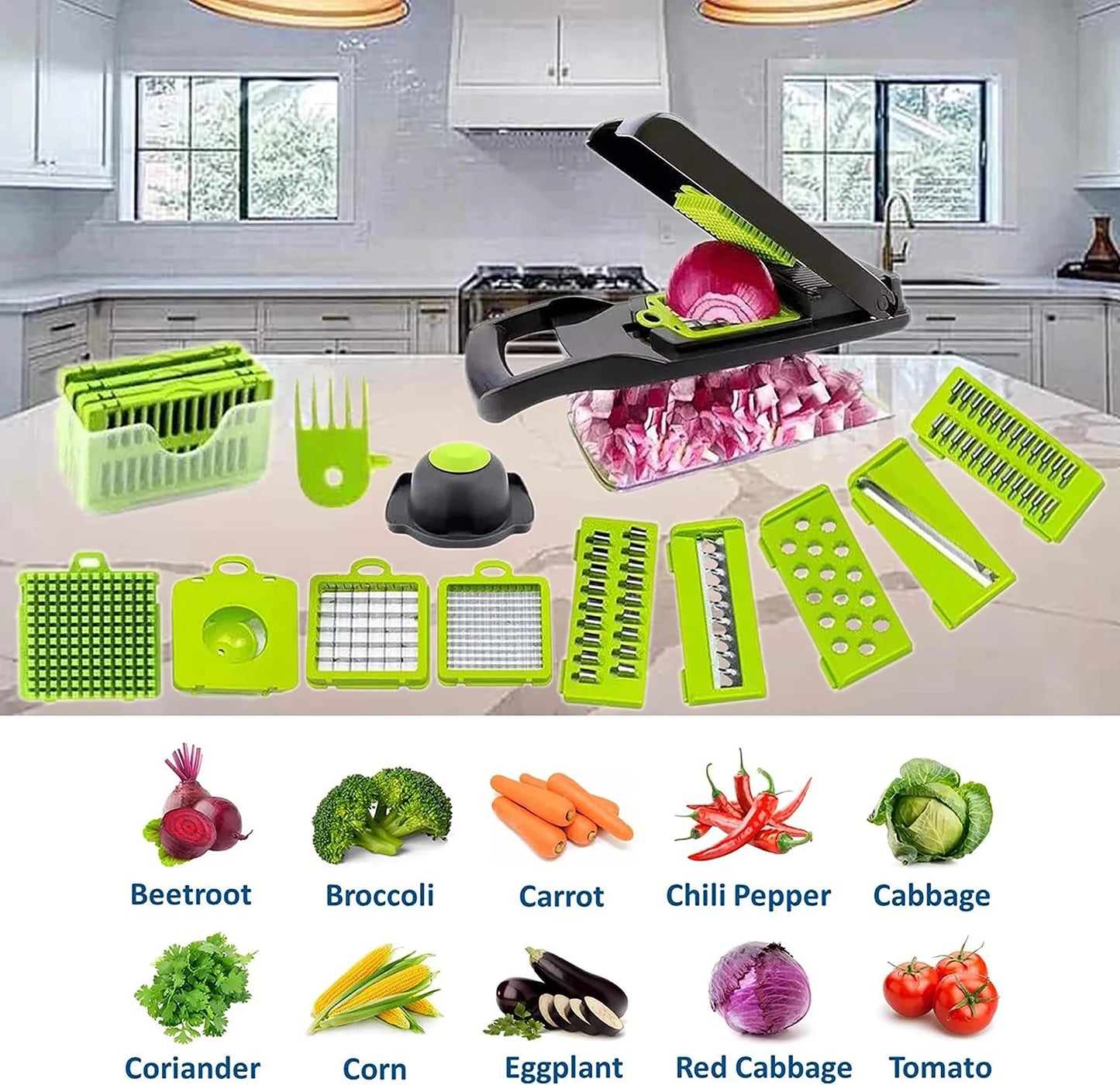 12/22 in 1 Multifunctional Vegetable Chopper Onion Grater Carrot Potato Shredder Fruit Slicer Garlic Chopper Kitchen Gadget Tool