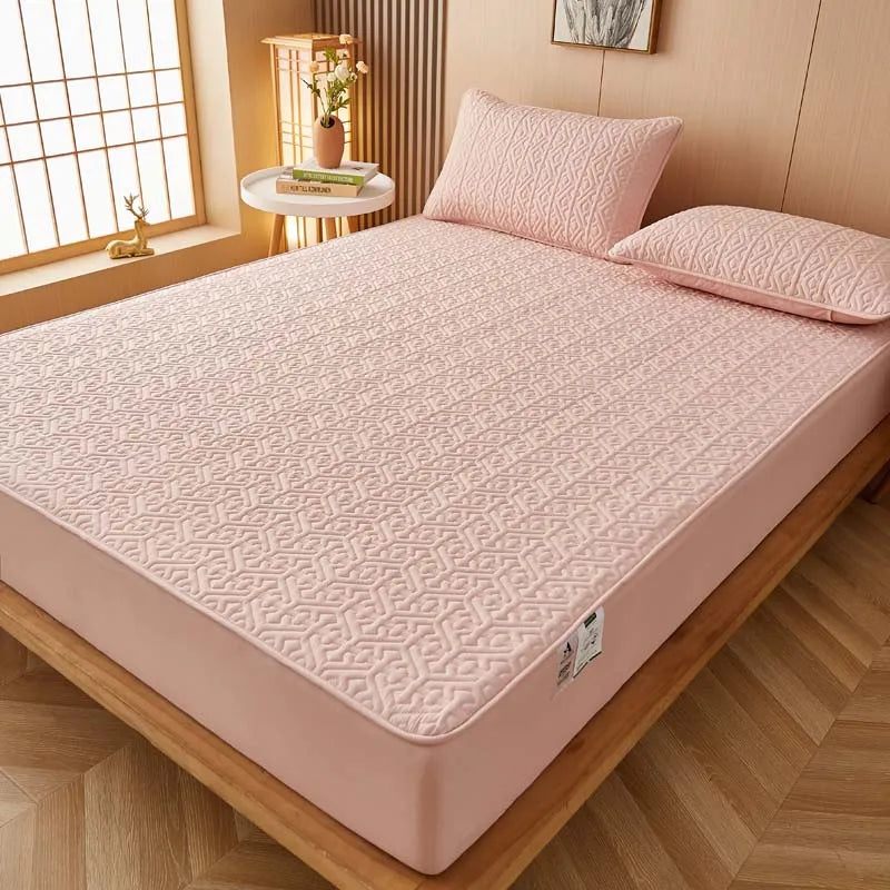 Pure Cotton Soft Quilted Mattress Cover Anti-bacterial King Size Customized Bed Pad Protector Cover Not Included Pillowcase
