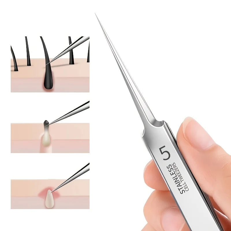 Ultra-Fine No. 5 Cell Acne Blackhead Clip Tweezers Beauty Salon Special Acne Needle Facial Care Tool