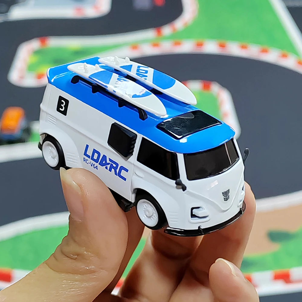 LDARC V64 1/64 MINI RC Simulated Electric Remote Control Model Car Tabletop Bus Vehicle RTR 2.4GHz Adults Children's Toys