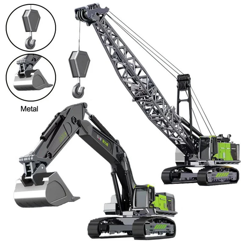 Diecasts Mini Tractor Excavator Crane Bulldozer Toy Boy Car Vehicle Toys Models Dump Truck Alloy+Plastic Education Wholesale