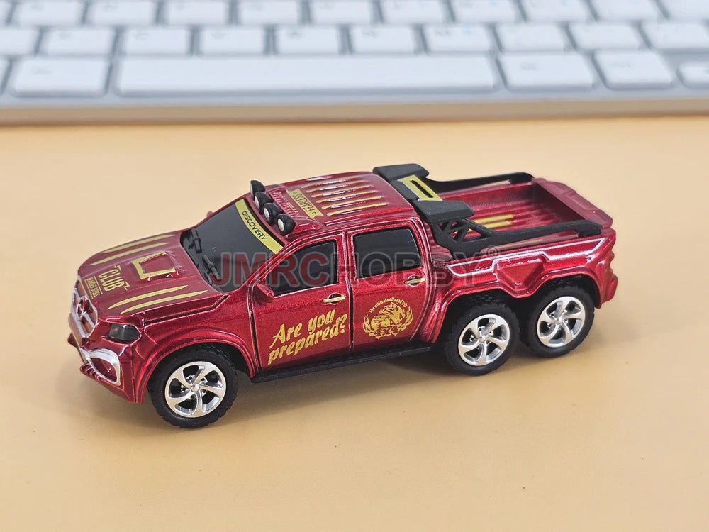 1:64 Metal Alloy Proportional Remote Control Vehicle Model 2.4GHz Mini Simulation RC Car With Trailer