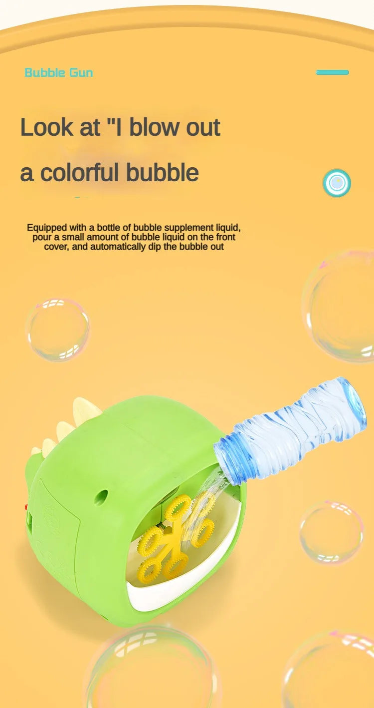 Funny Bubble Machin Cartoon Dinosaur Frog Animal Magic Soap Water Bubble Blower Handheld Christmas Gifts for Kids Boys Girls