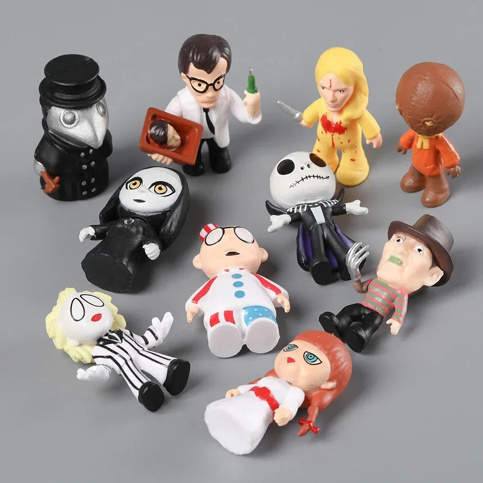 24pcs/set Horror Movie Character Collectible Figures Model Toys Q Version Dolls