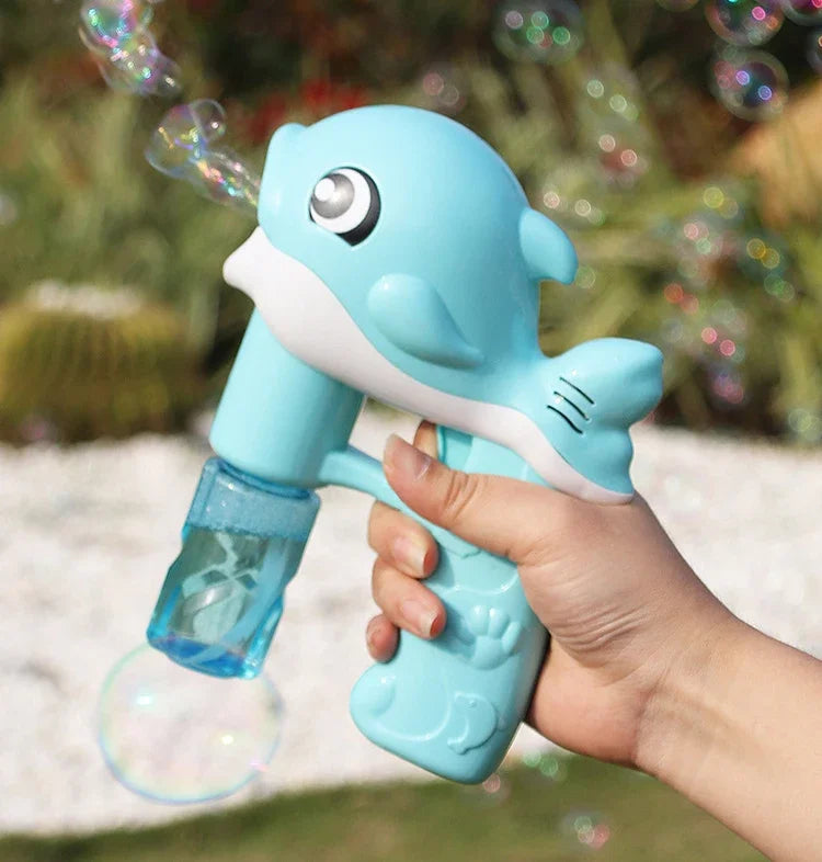 Bubble Gun Electric Automatic Soap Cute Bubbles Machine Kids Portable Outdoor Party Toy LED Light Blower Toys Children Gifts