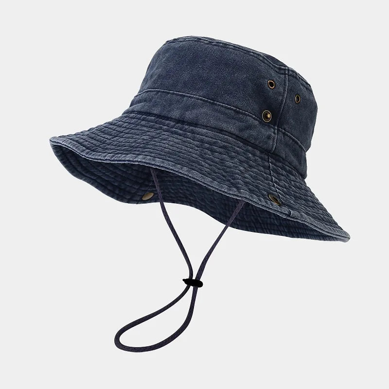 Cotton Stone-Washed Sun Hats for Men Women Wide Brim Fishing Hat Summer Bucket Hat Outdoor Safari Boonie Cap